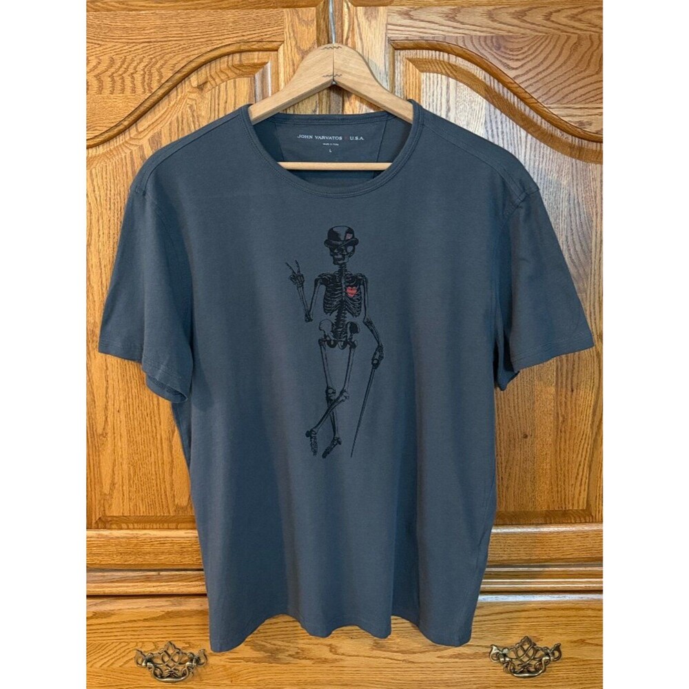 John Varvatos Skeleton Graphic T-Shirt Size Large